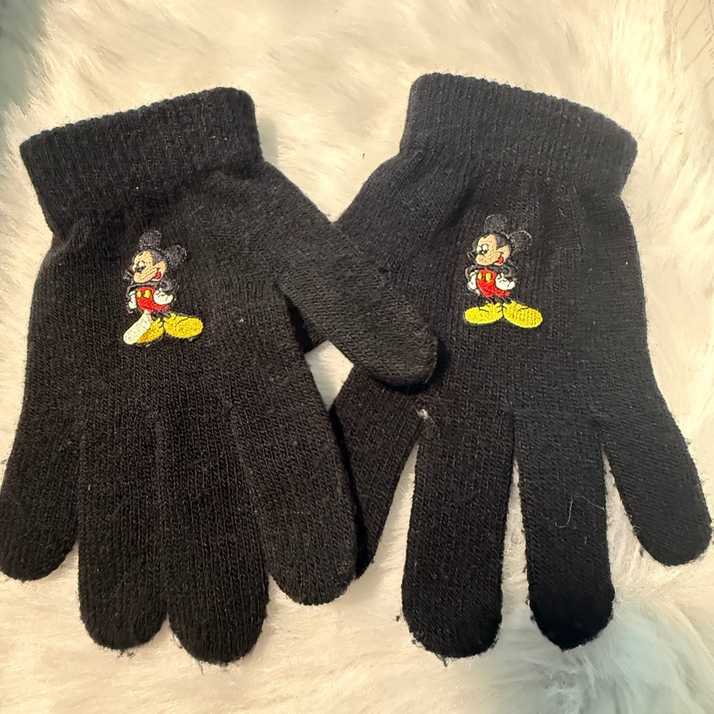 Mickey Mouse Unlimited Black Gloves Sz: One Size
